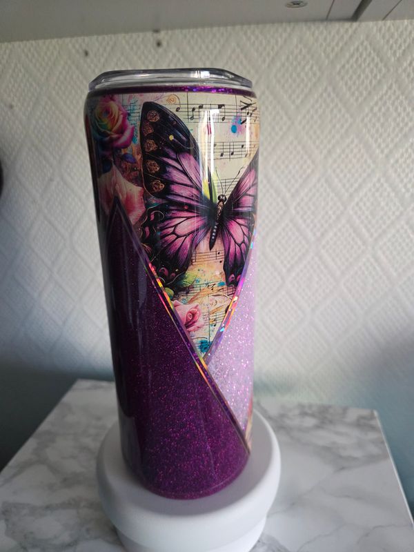 Tumbler 20oz Violetta papillon