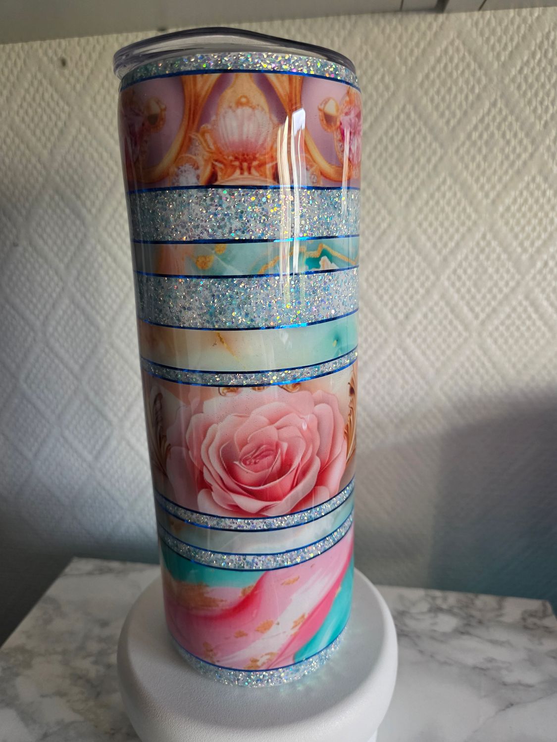 Tumbler 20oz Horizon floral blue