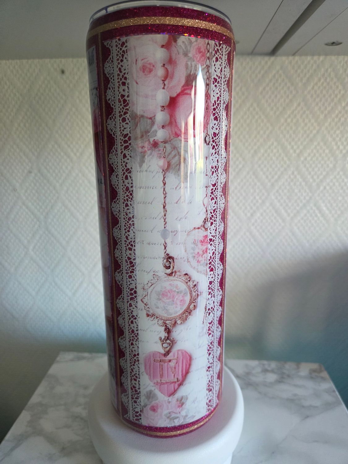 N°35 Tumbler 30oz Shabby fuchsia pailleté