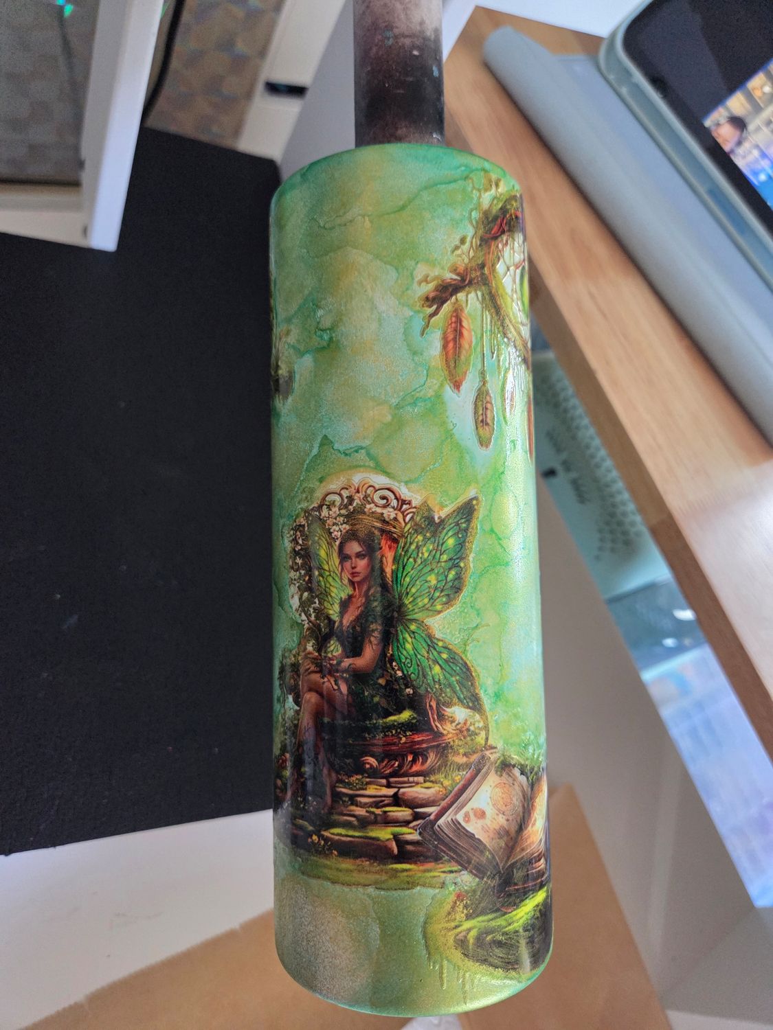 Tumbler 20oz Féé vert et or