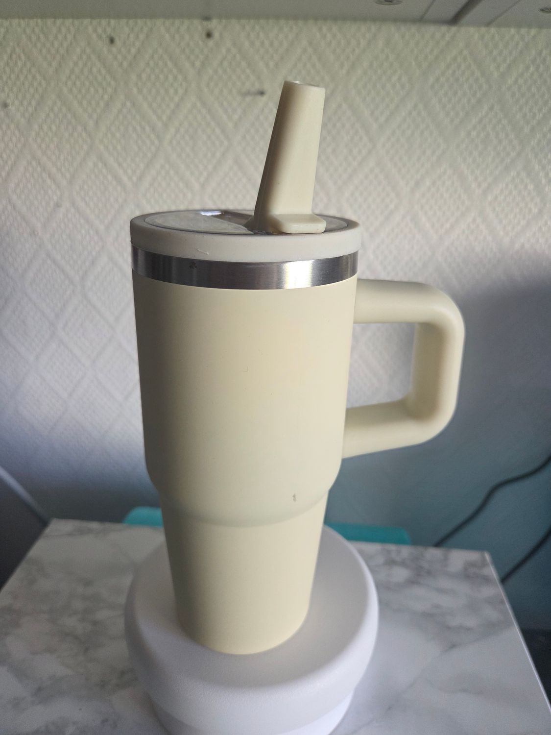 Mini tumbler poignée 400ml beige