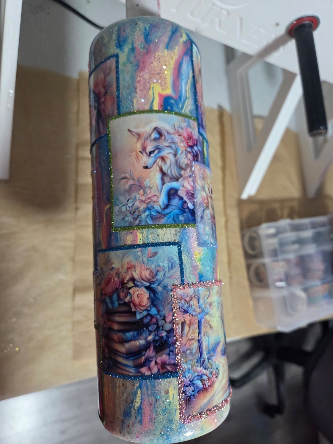 Tumbler 30oz animaux féeriques pastel 