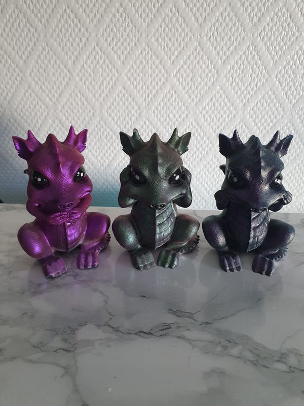 Trio dragons caméléon 