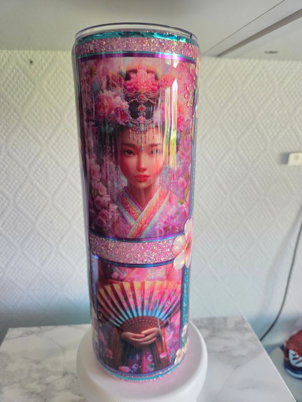 Tumbler 30oz Geisha pink turquoise