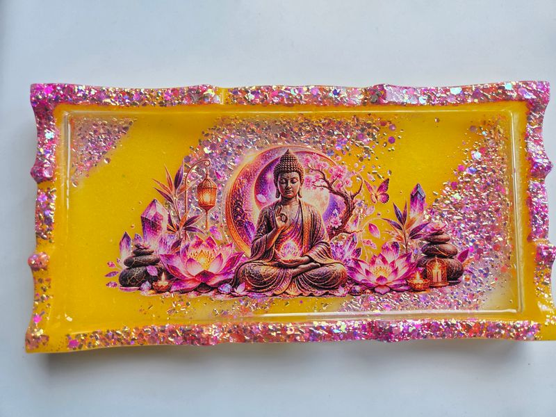 ✨ Plateau Bouddha – Énergie Solaire & Lotus ✨