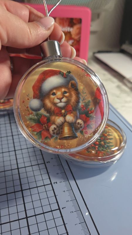 Boule de Noël ronde plate personnalisée recto-verso ✨
