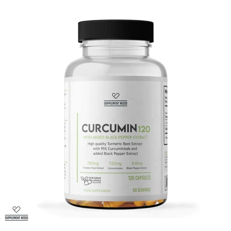 SUPPLEMENT NEEDS CURCUMIN WITH BLACK PEPPER EXTRACT - 120 OR 240 CAPSULES, Size: 120 CAPSULES (60 SERVINGS)