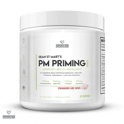 SUPPLEMENT NEEDS PM PRIMING STACK - 120G - STRAWBERRY LIME CHEWS