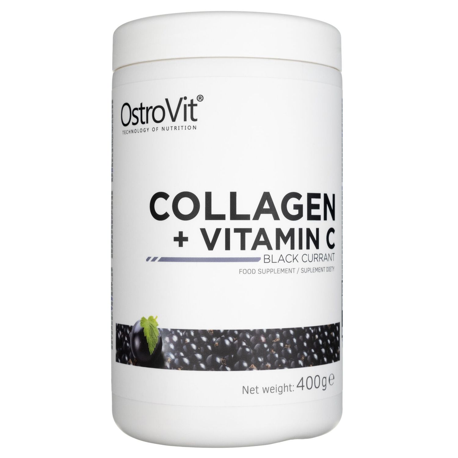 OstroVit Collagen + Vitamin C 400g, Flavor: Blackcurrant