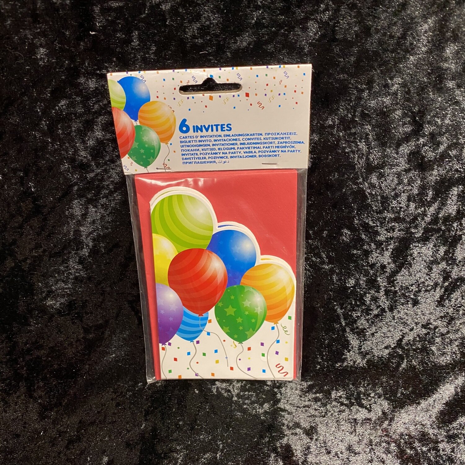 6 cartes invitations et enveloppes ballons celebration