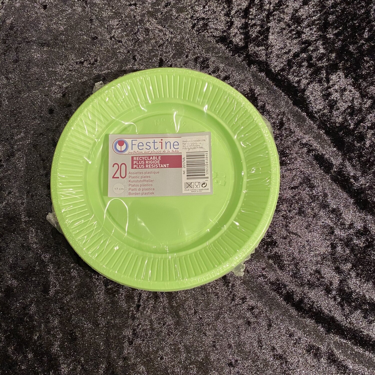20 assiettes plastique 17cm vert anis