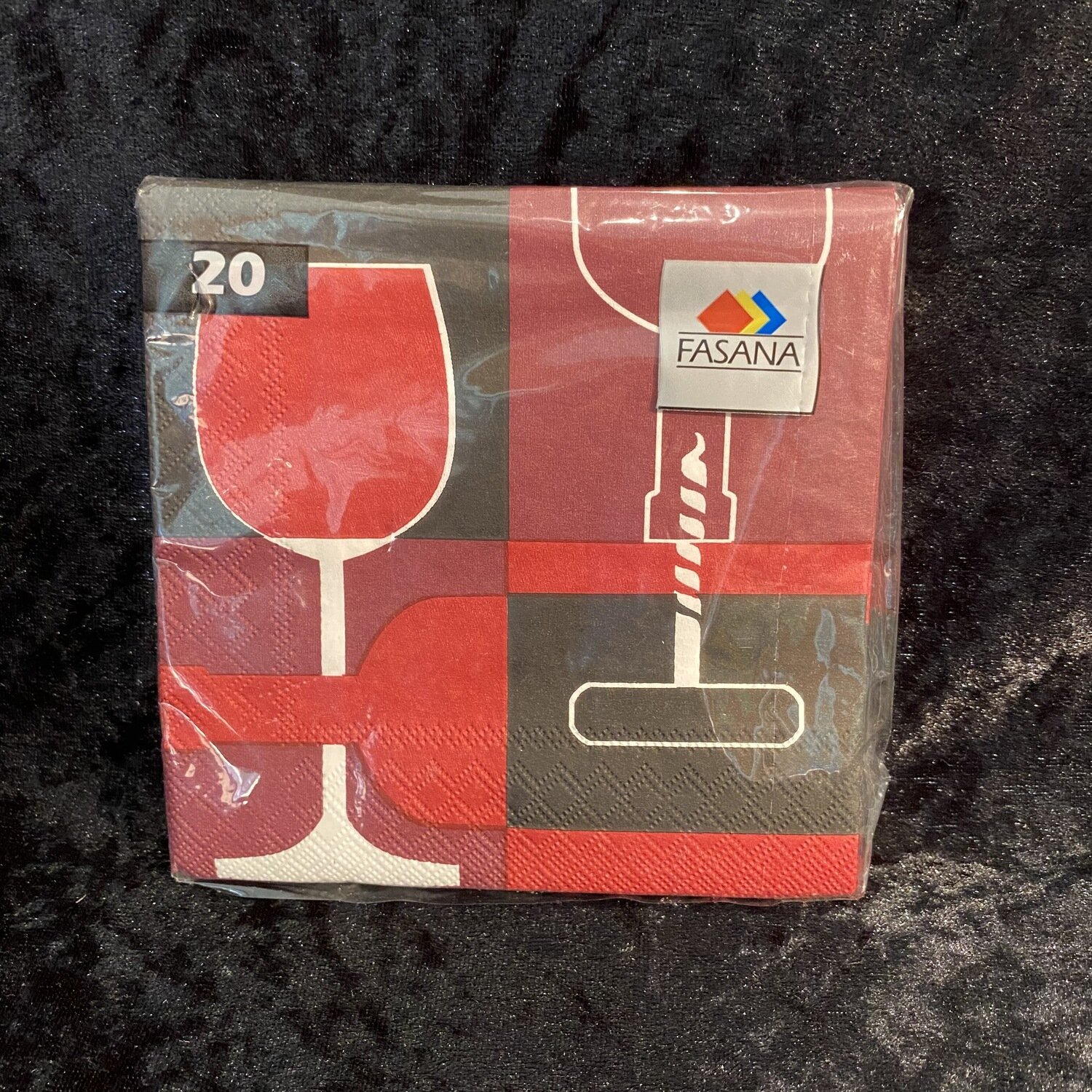 20 serviettes 3 plis 25x25cm mode vin