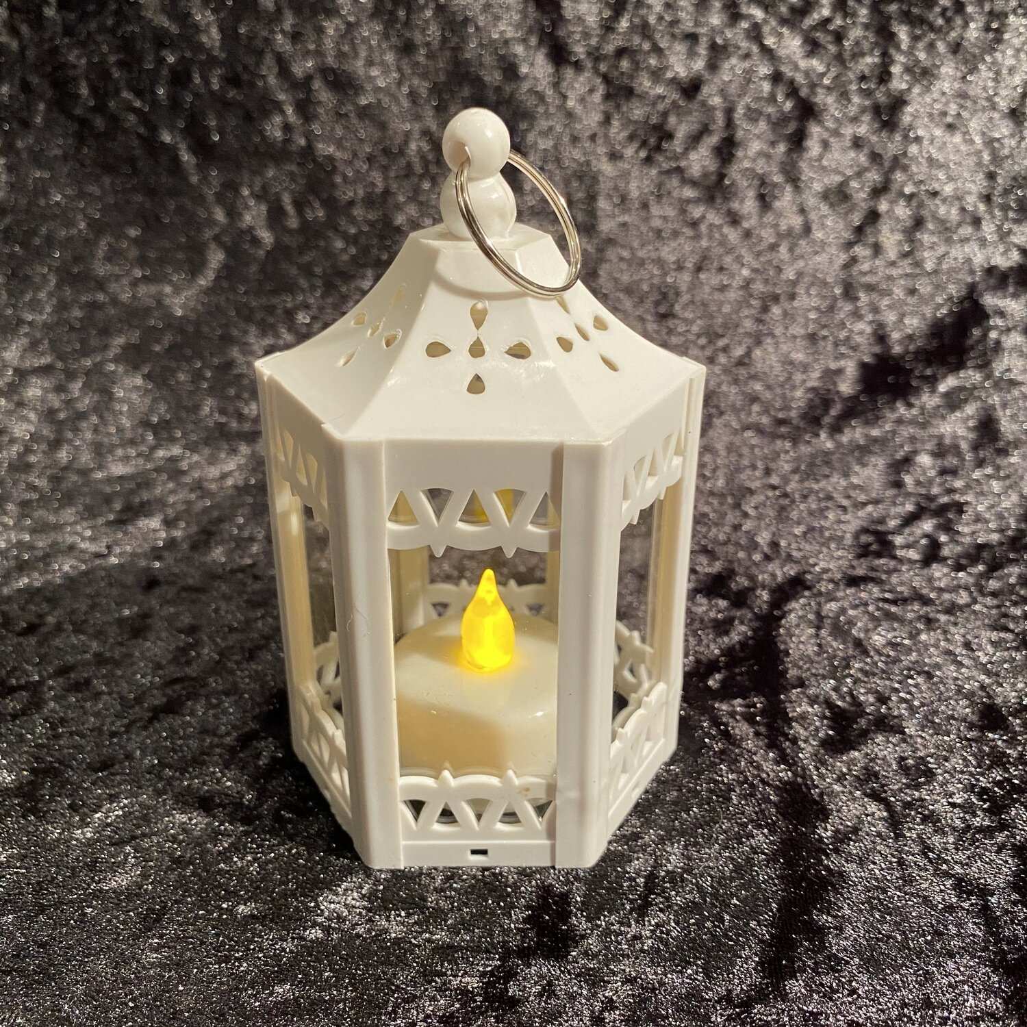 Boite 1 lanternes lumineuses blanches 9cm (piles incluses)