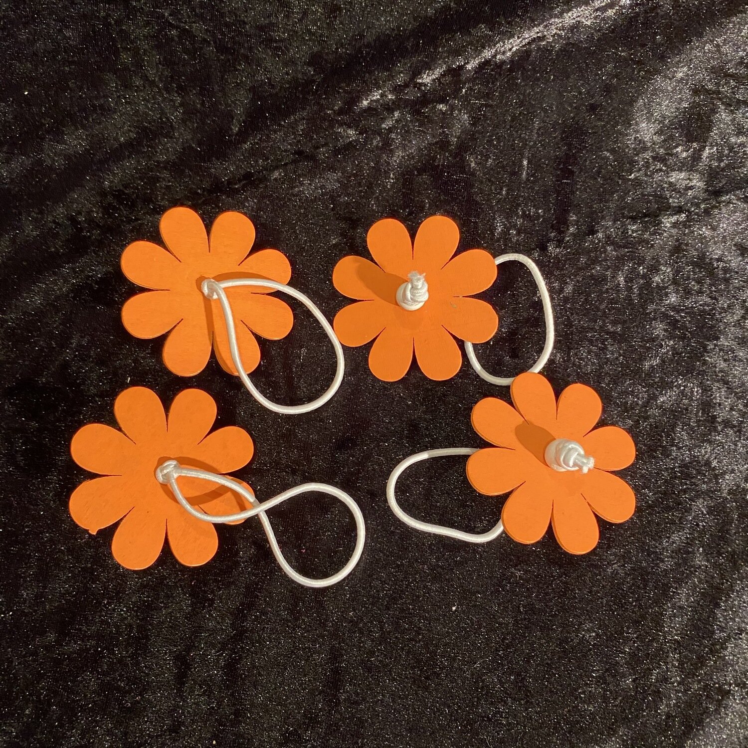Ronds serviettes fleur bois x4p clementine
