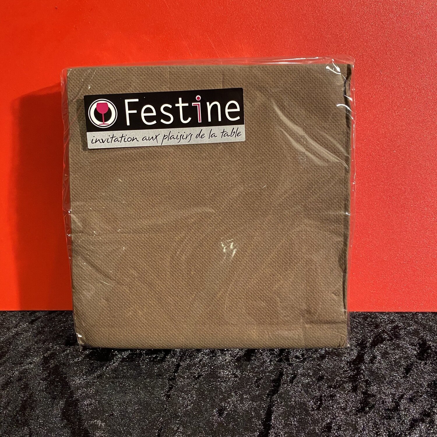 30 serviettes 33x33cm textine chocolat