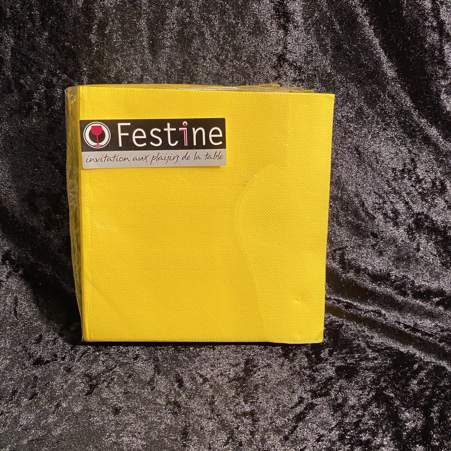 30 serviettes 33x33cm textine jaunes