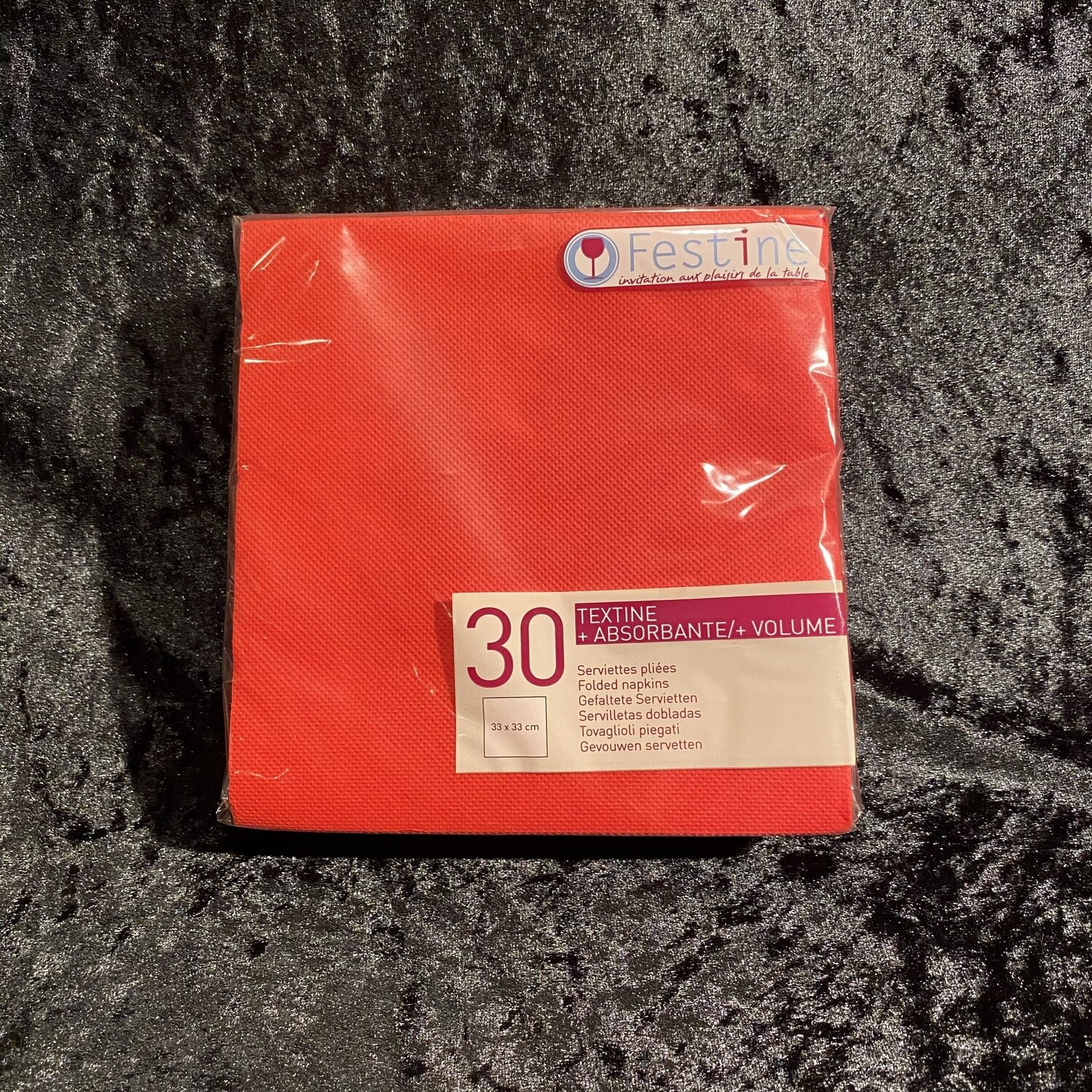 30 serviettes 33x33cm textine rouges