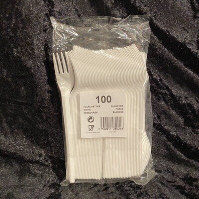 100 fourchettes blanches