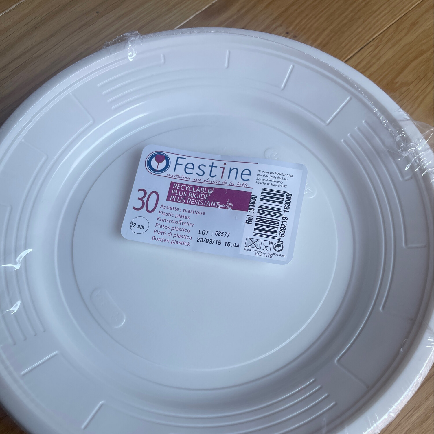 Assiettes plastiques 22 cm blanc