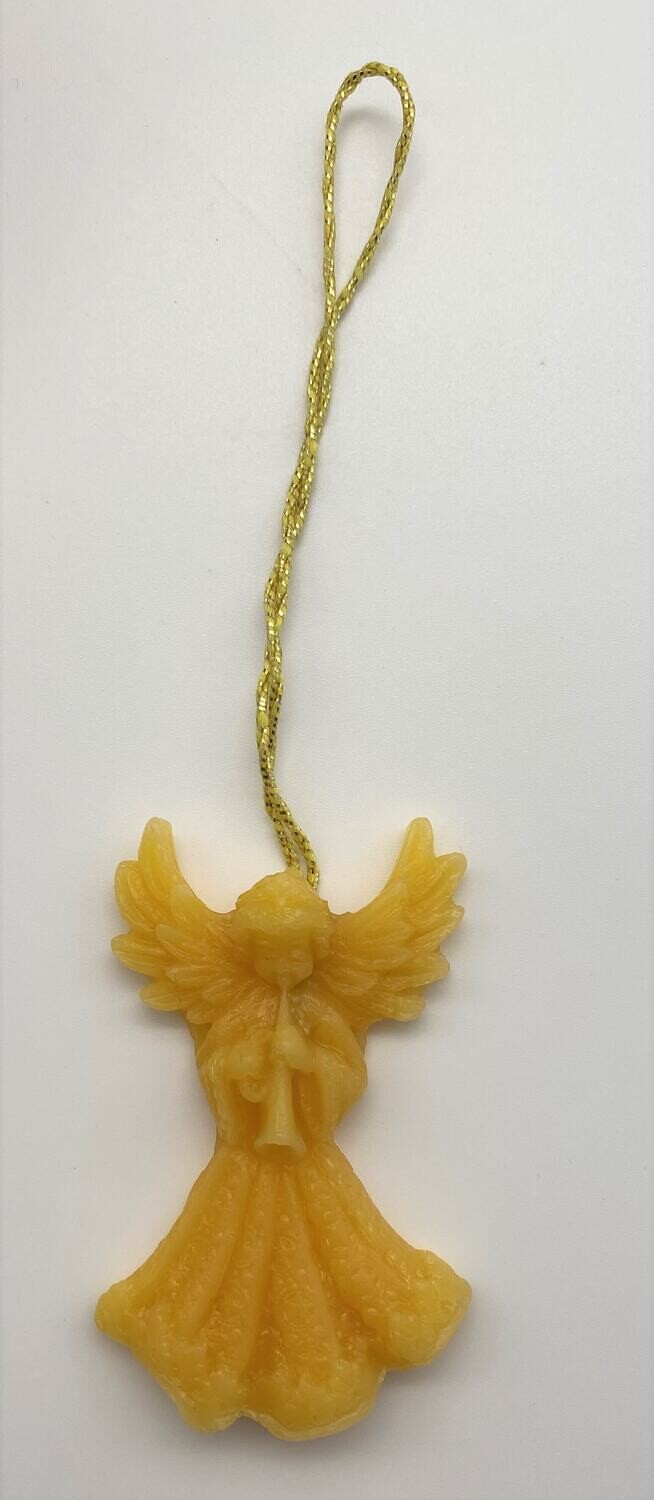 Bienenwachskerze Anhänger Engel spielt Flöte