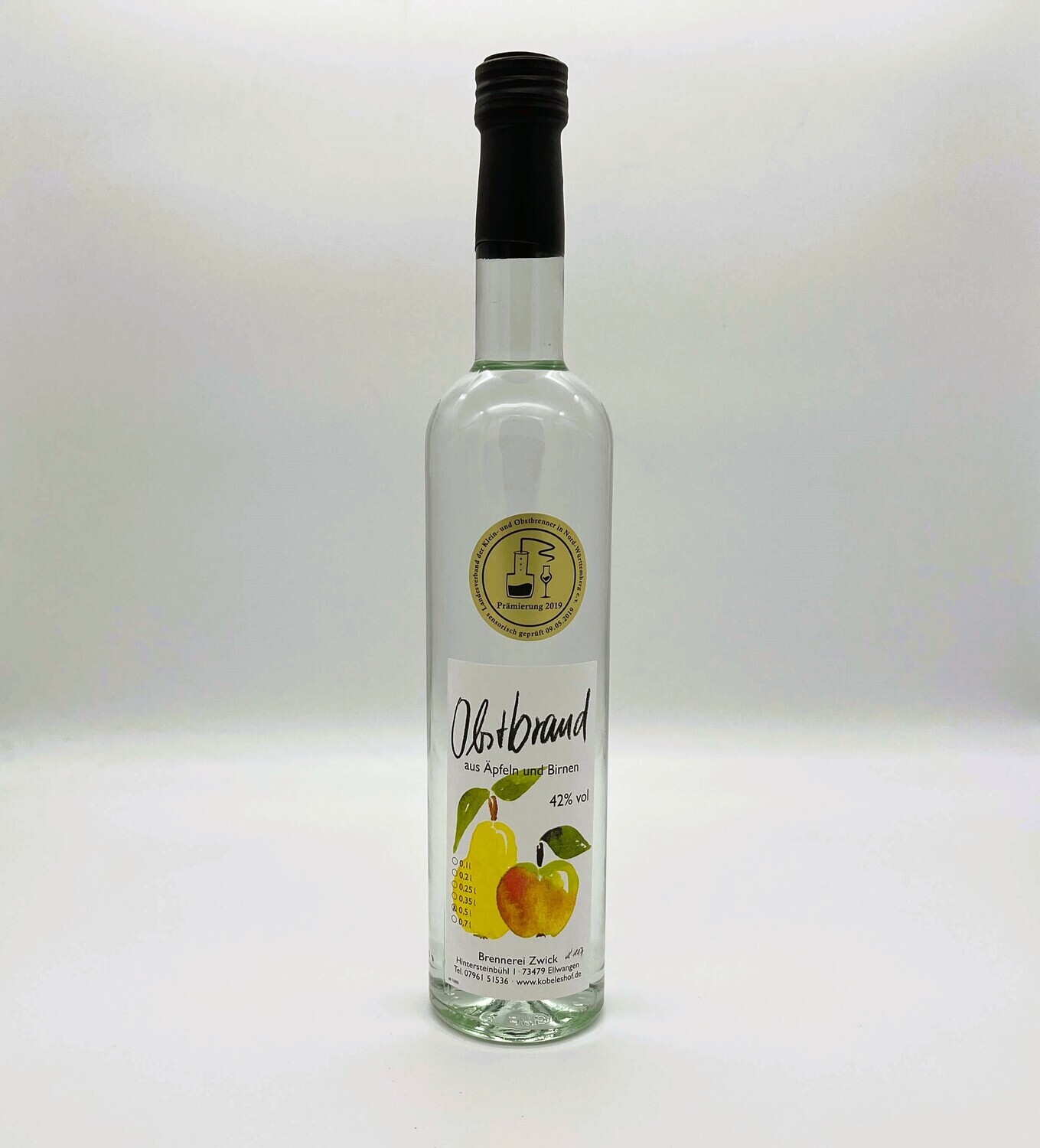 Obstbrand aus Äpfeln und Birnen 0,5l