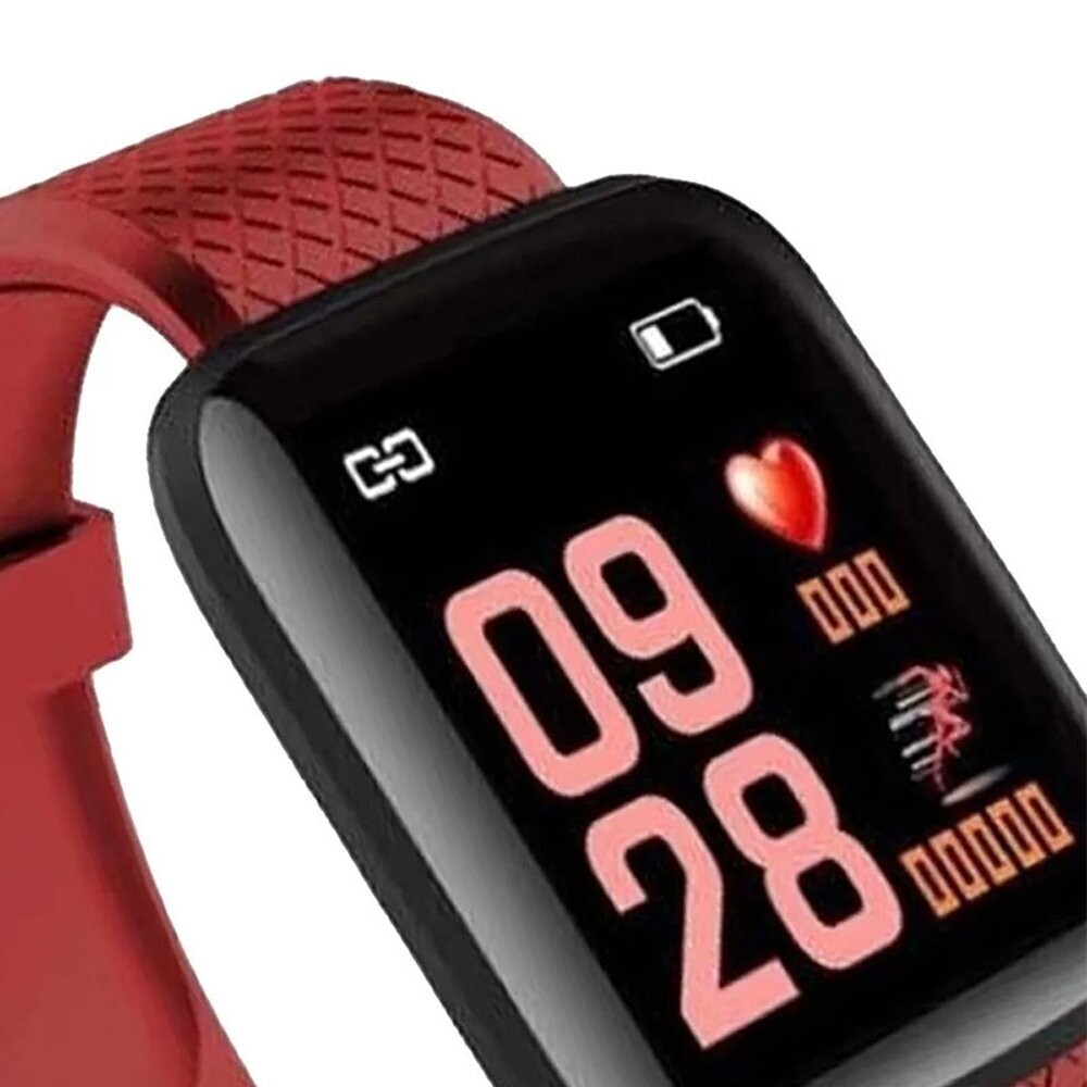 Fralugio Smartwatch Deportivo con Podometro y Monitores de Salud Recibe Notificaciones  116 Plus