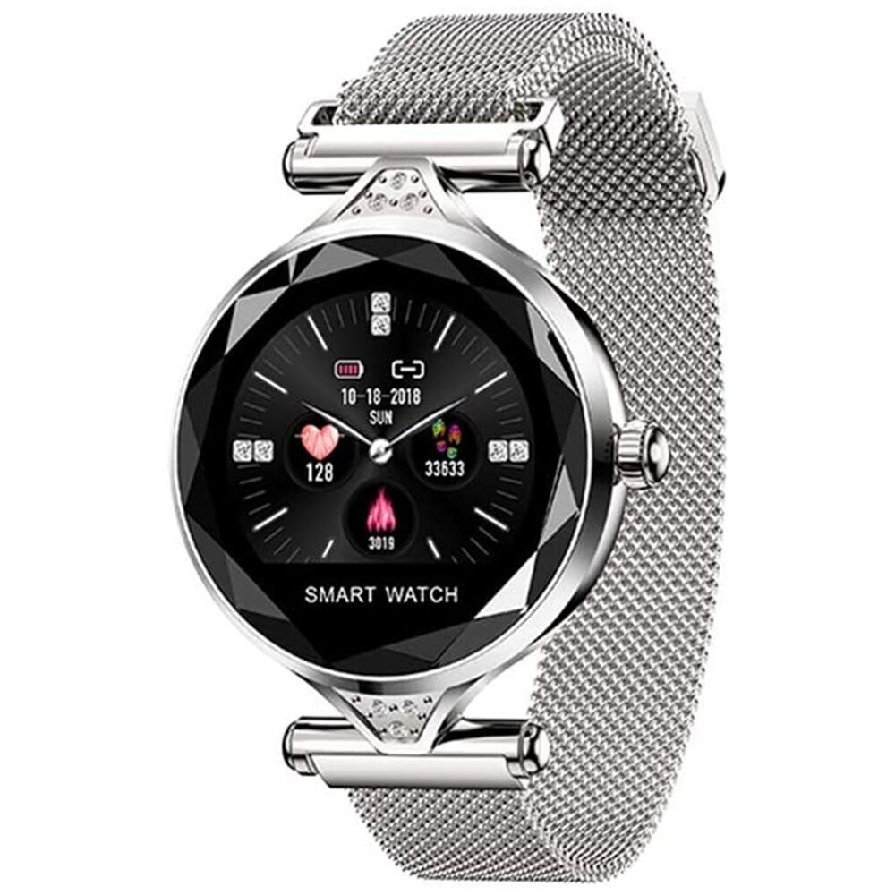 Fralugio Smart watch de Lujo para Dama Extensible de pulsera Pantalla corte  Diamante H1