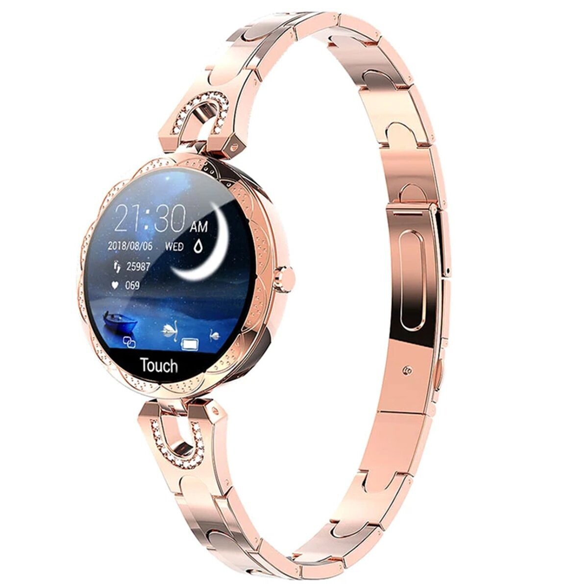 Fralugio Smart Watch Reloj Inteligente Ak15 De Lujo Para Dama Recibe  Notificaciones