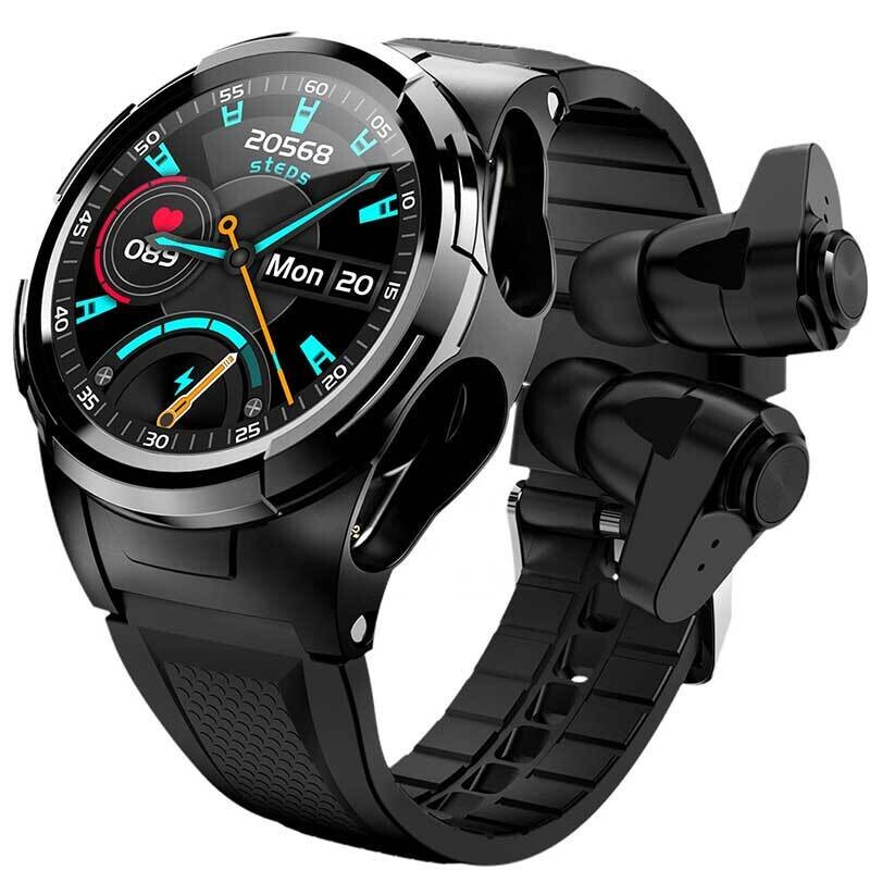Fralugio Smart watch Reloj Inteligente Con Audífonos Bluetooth 5.0 S201  Monitores de Ejercicio