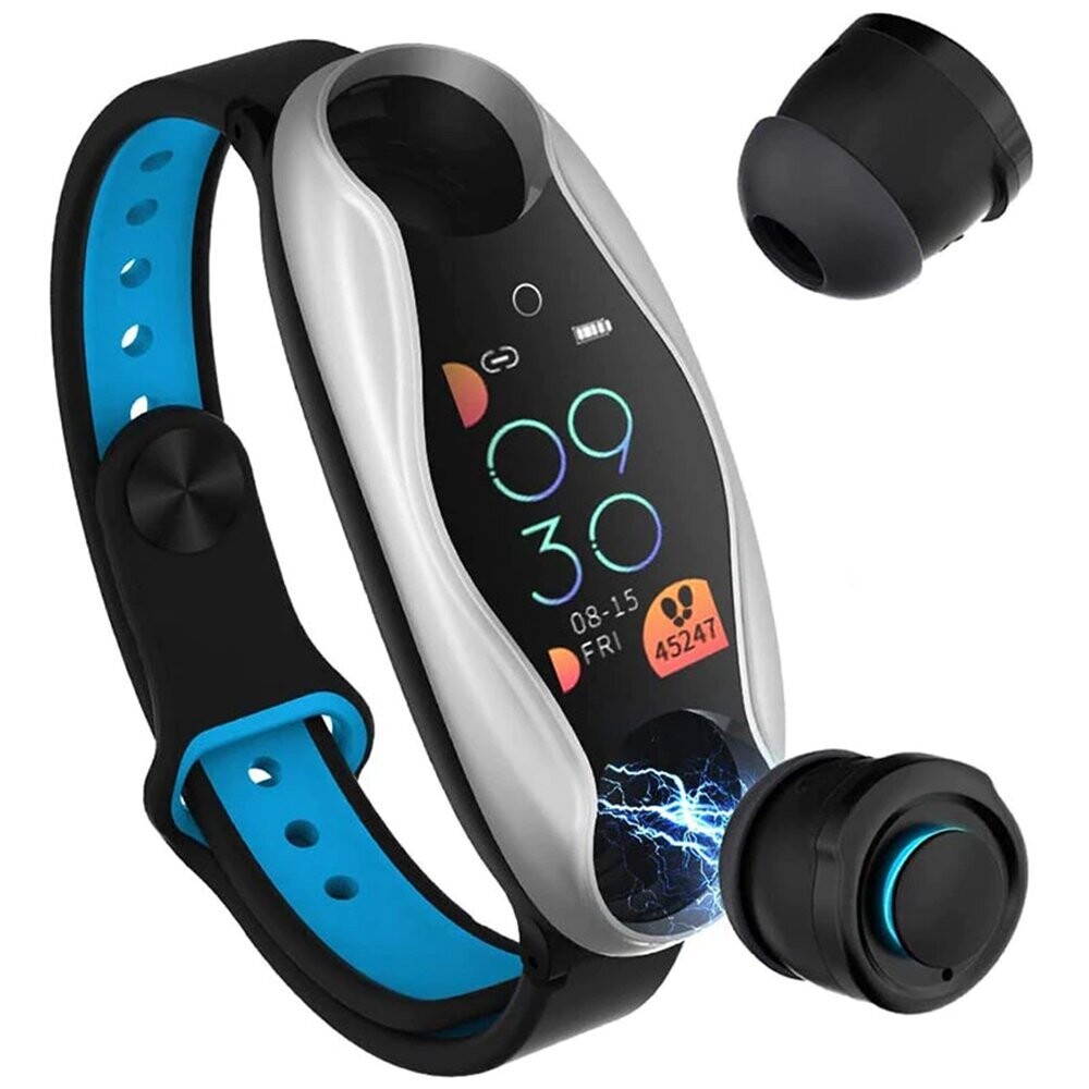 Fralugio Smartwatch con Audífonos Bluetooth True Wireless Manos Libres Seguimiento  Deportivo T90