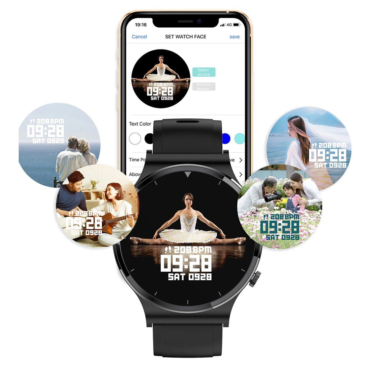 Fralugio Smart watch Reloj Inteligente S600 Full Touch Monitores de  Ejercicio
