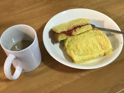 Pumpkin bread with strawberry jams