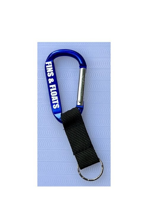 Fins and Floats Blue Carabiner Keychain