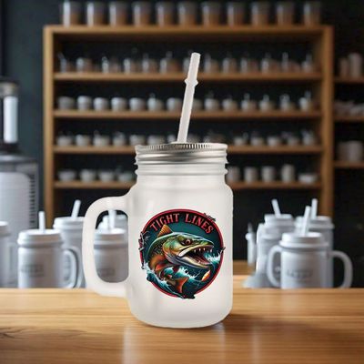 Fins & Floats Frosted Mason Jar Mug