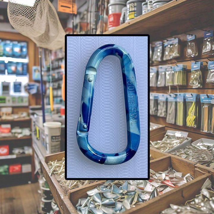 Fins & Floats Blue Camo Carabiner