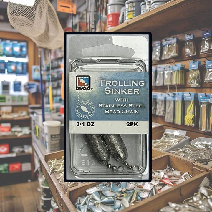 Fins &  Floats Trolling Sinkers with Beaded Chain 3/4oz