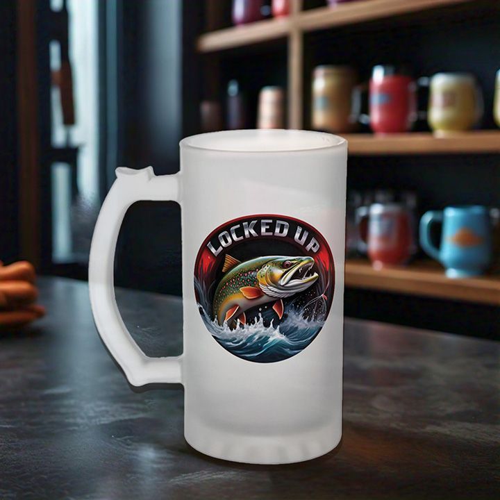 Fins & Floats Printed Frosted Beer Mugs