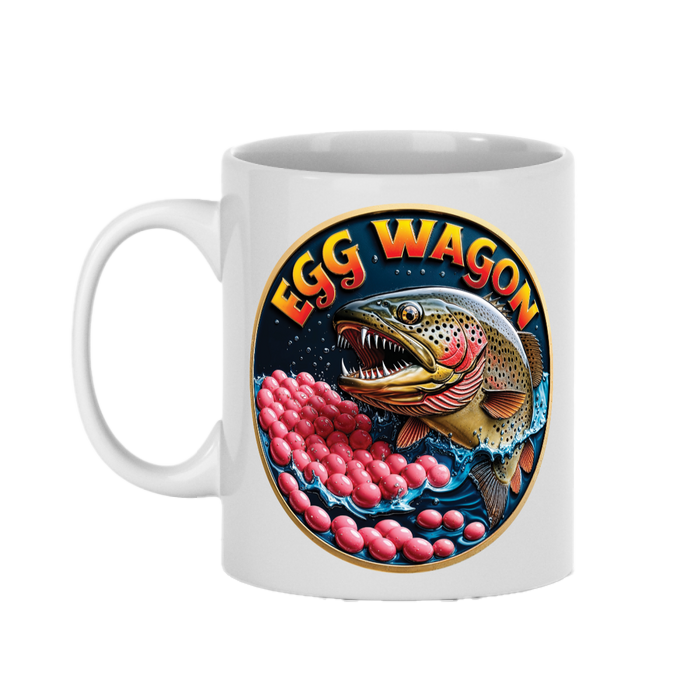Fins & Floats Custom Printed Coffee Mugs, Choose Your Design Below: "Egg Wagon"