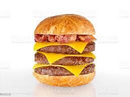 Triple fast burger bacon