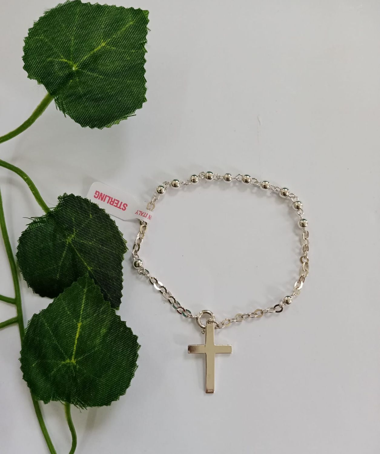 Sterling Silver Rosary Bracelet 925