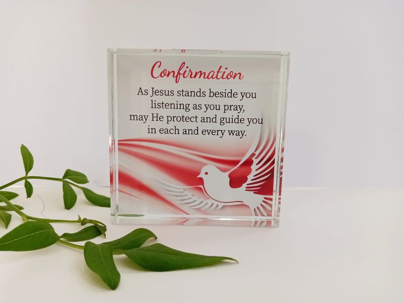 Confirmation Glass Block