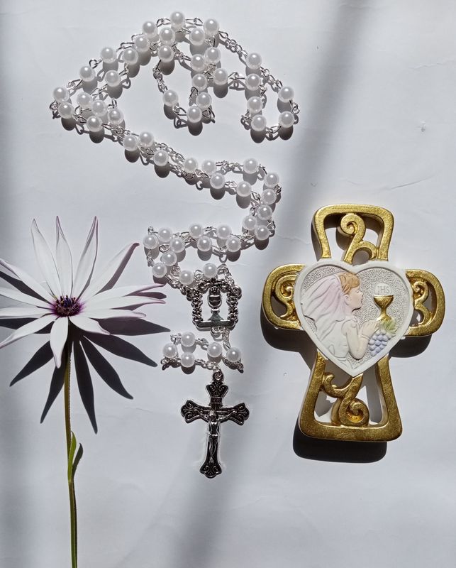Holy Communion Rosary and Cross Set
