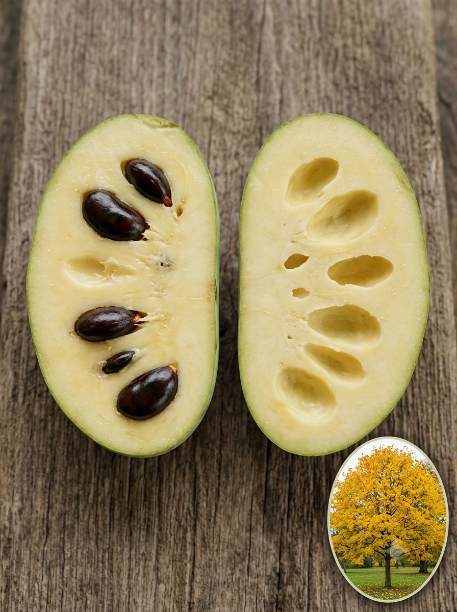 Overleese altoit (C5), clasic heirloom: fructe mari, ovale, cremoase, galben-portocalii, cu puține semințe și aromă bogată.