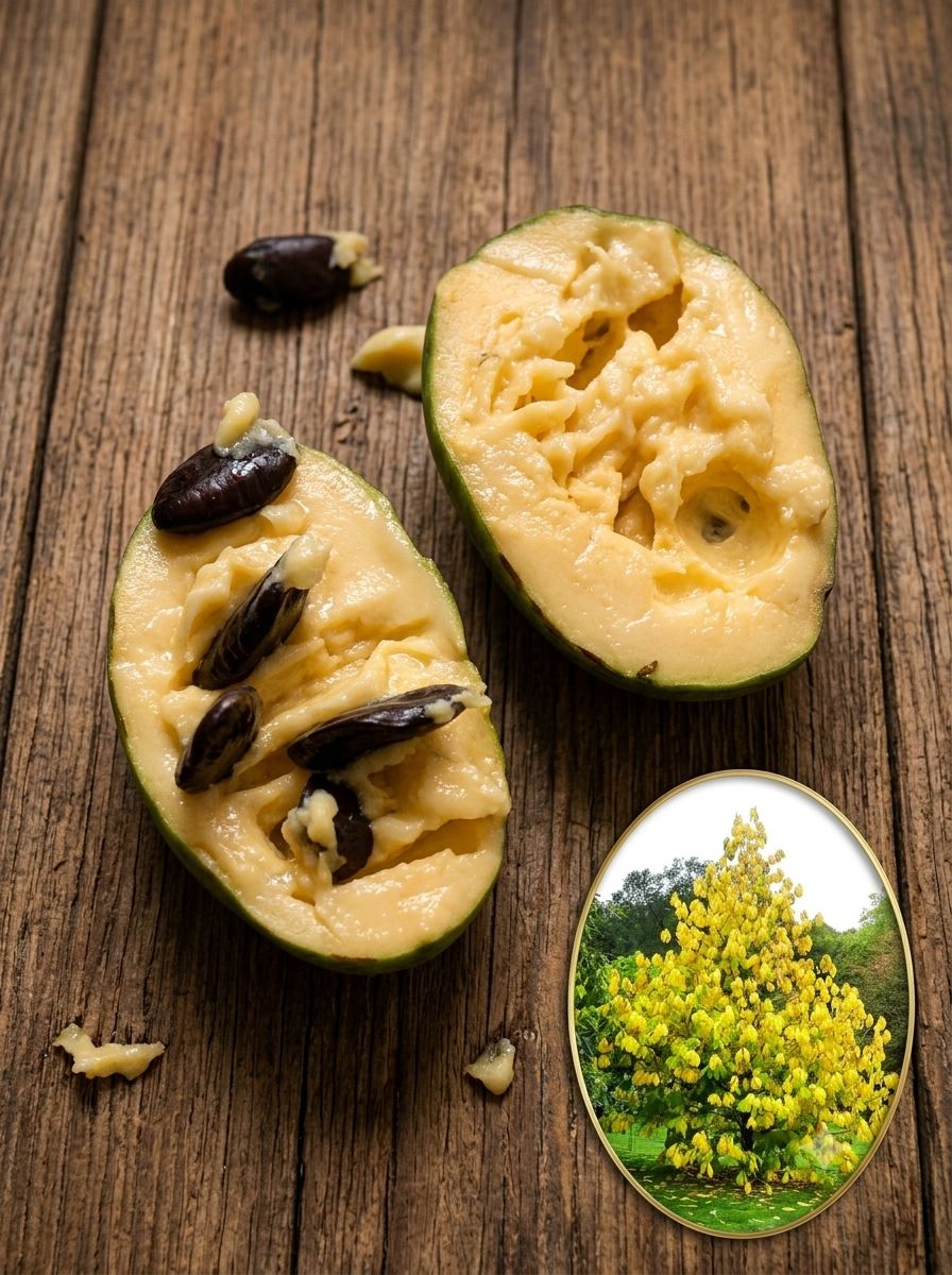 Aromă deosebită, textură și fructe frumoase. Creștere foarte rapidă Un soi obligatoriu de pawpaw Pulpa ușoară și cremoasă,