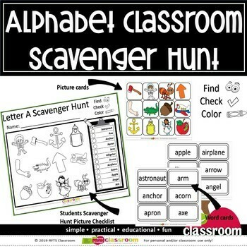 A TO Z LETTER CLASSROOM SCAVENGER HUNT A TO Z LETTER CLASSROOM SCAVENGER HUNT