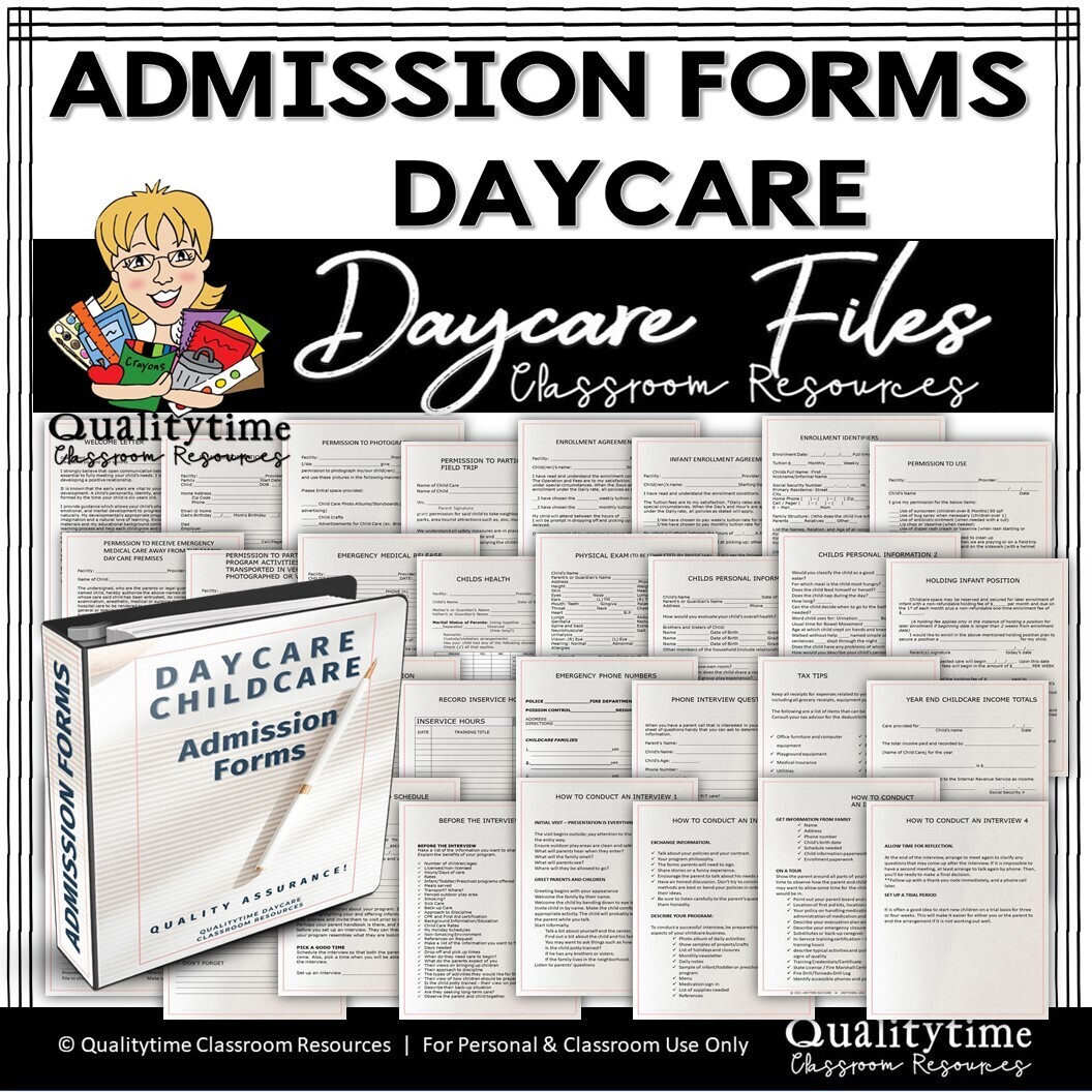 DAYCARE ADMISSION FORMS