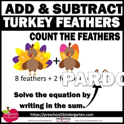THANKSGIVING  ADDITION AND SUBTRACTION TURKEY FEATHERS