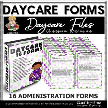 DAYCARE CHILD CARE FORMS - PURPLE GREEN DOTS