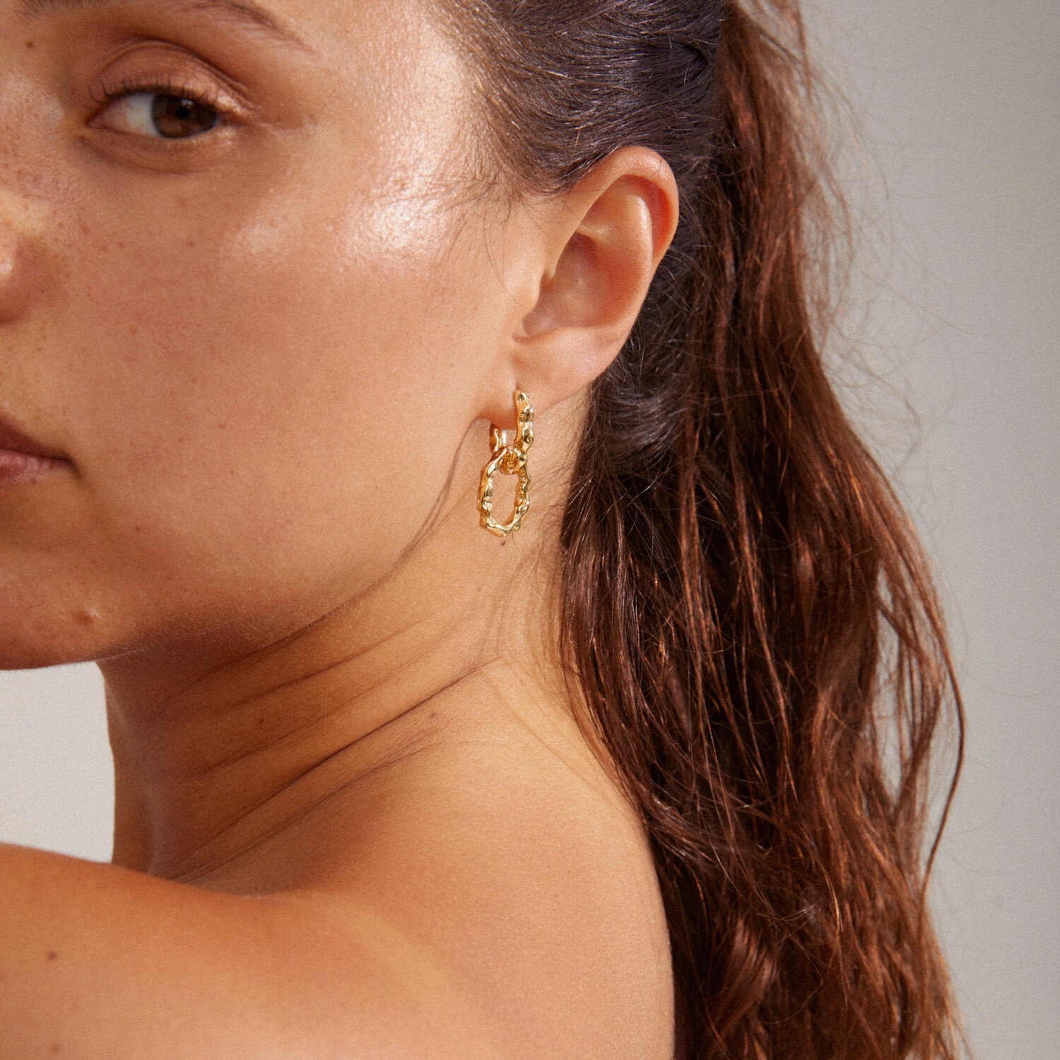 Reflect Recycled Earrings Gold Plated
