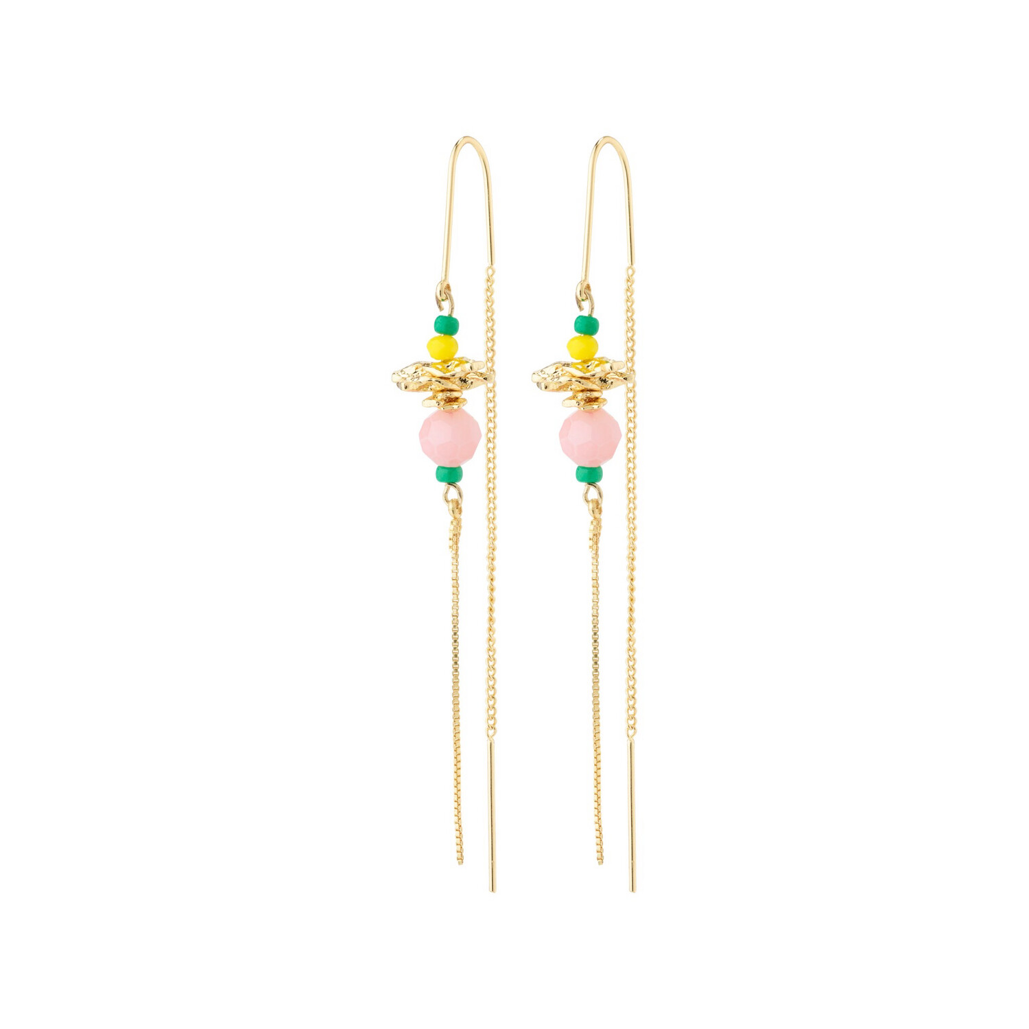 PAUSE multicolored Chain Earrings Gold Plated